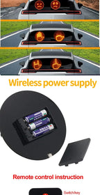 Lumière LED d'expression faciale amusante pour voiture, avec télécommande, fenêtre arrière, lampe de rappel d'avertissement multifonction, accessoires extérieurs