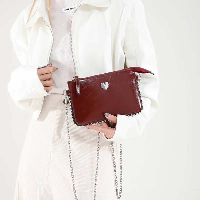 Sacs à bandoulière Design de couleur unie pour femmes chaîne de mode sacs à Main de téléphone portable Sac à bandoulière de mode Sac A Main femme