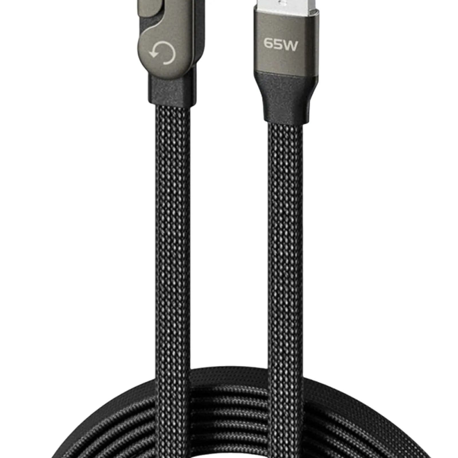 Câble de données pliable 1,5 m 240/65W avec support de téléphone intégré, support invisible, câble de charge rapide pour