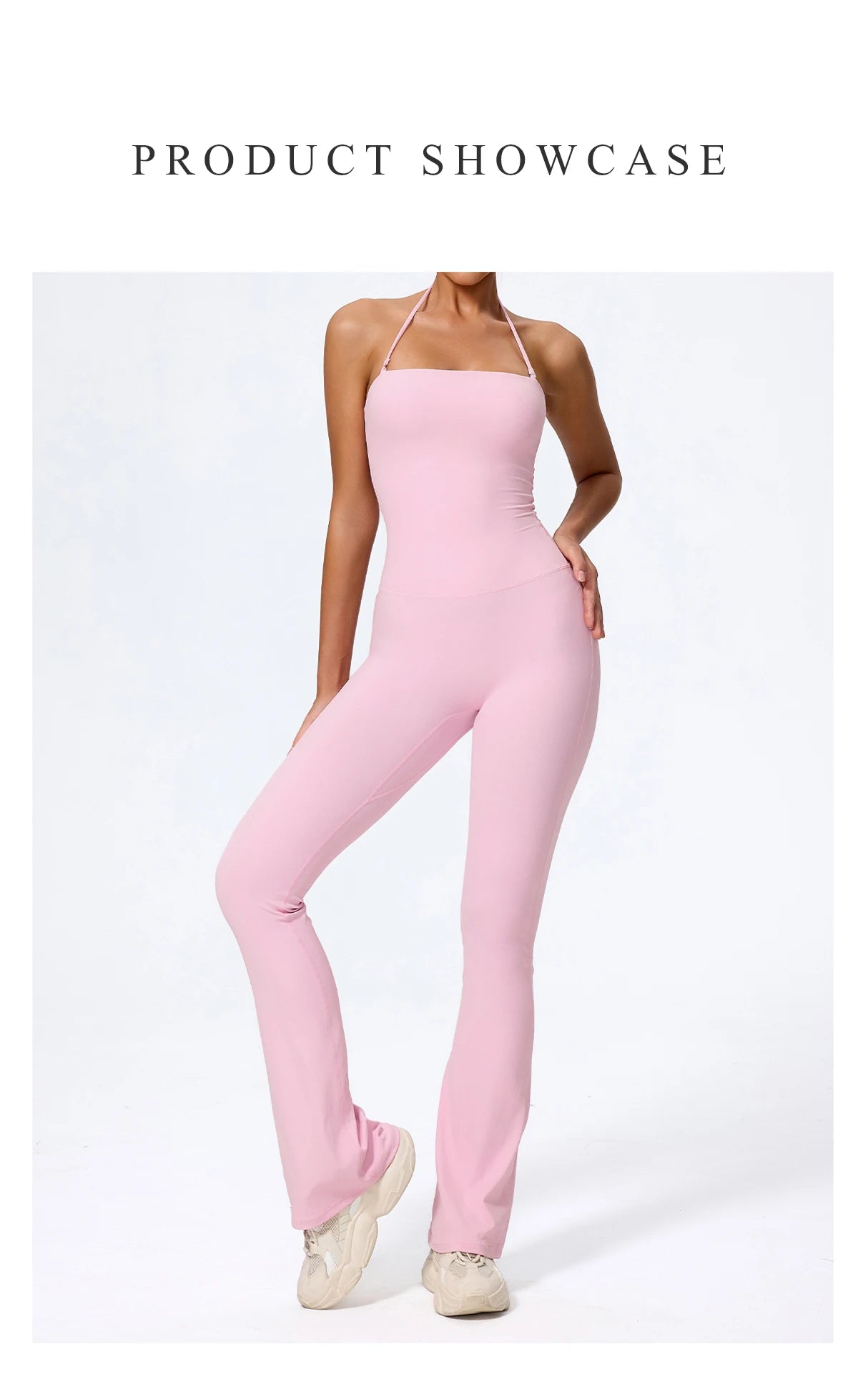 Nouvelle combinaison de yoga sans manches pour femme, salopette évasée de sport à dos nu pour la gym, tenue de sport pour femme
