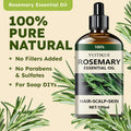 Huile essentielle de romarin 100 % pure, adaptée aux cheveux, au cuir chevelu et à la peau, à l'huile d'aromathérapie naturelle, nourrissante et revitalisante.