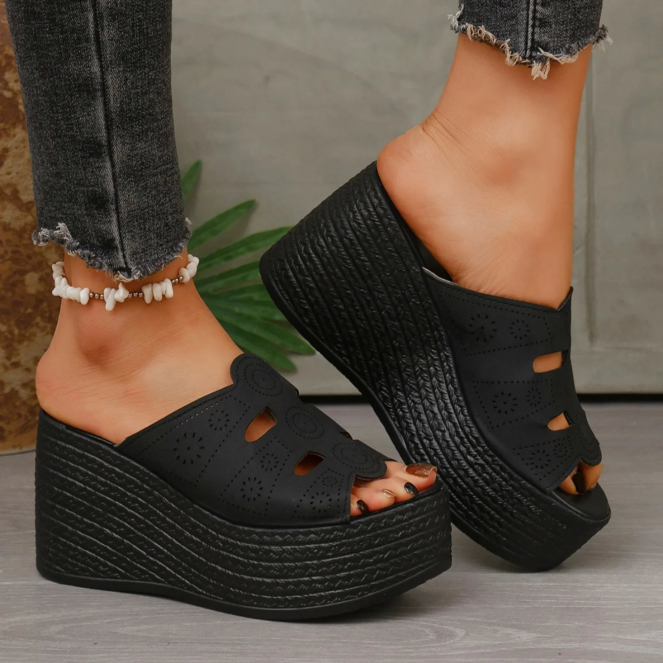 Été décontracté femme sandales en plein air plate-forme antidérapante sandales à talons compensés femmes anti-dérapant confortable chaussures De créateur Zapatos De Mujer