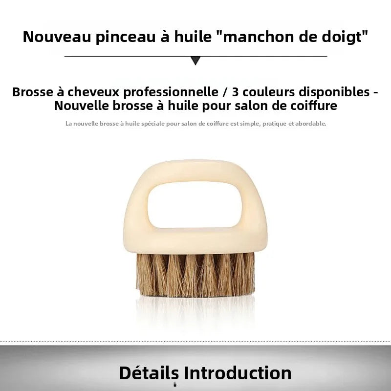 Brosse à barbe professionnelle pour hommes-brosse à poils de sanglier brosse de nettoyage de barbe petite et ronde-peigne à poils à manche noir