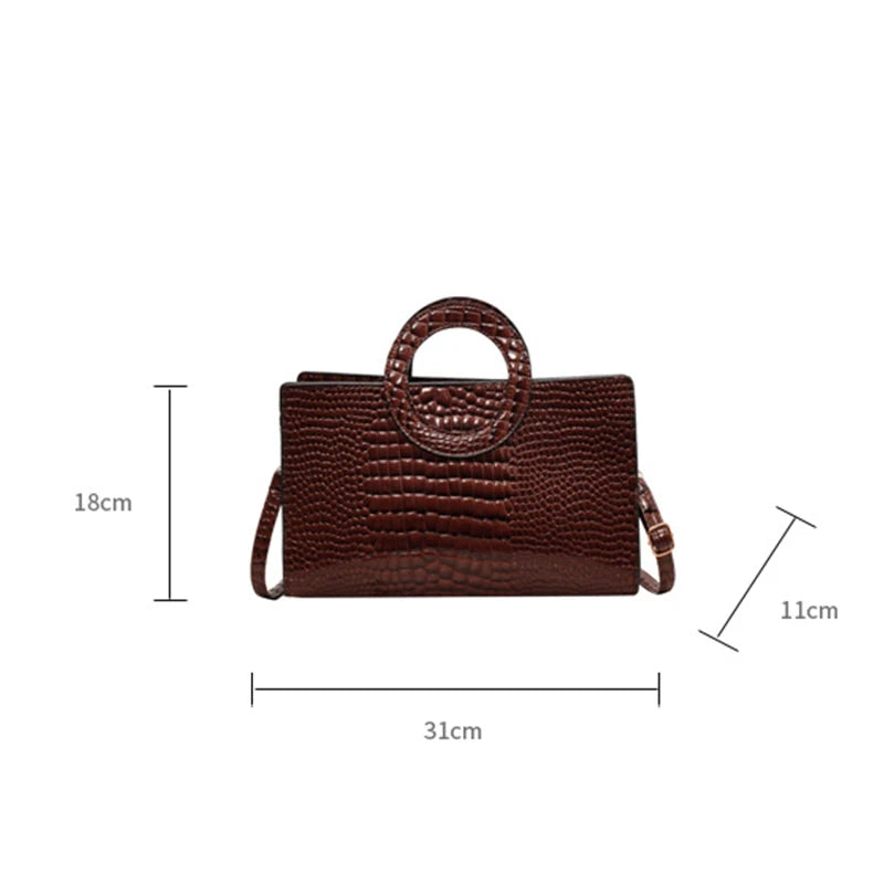 Sacs à main en cuir PU motif Crocodile pour femmes, sac carré vert, marque de mode, sacs à bandoulière, pochettes féminines