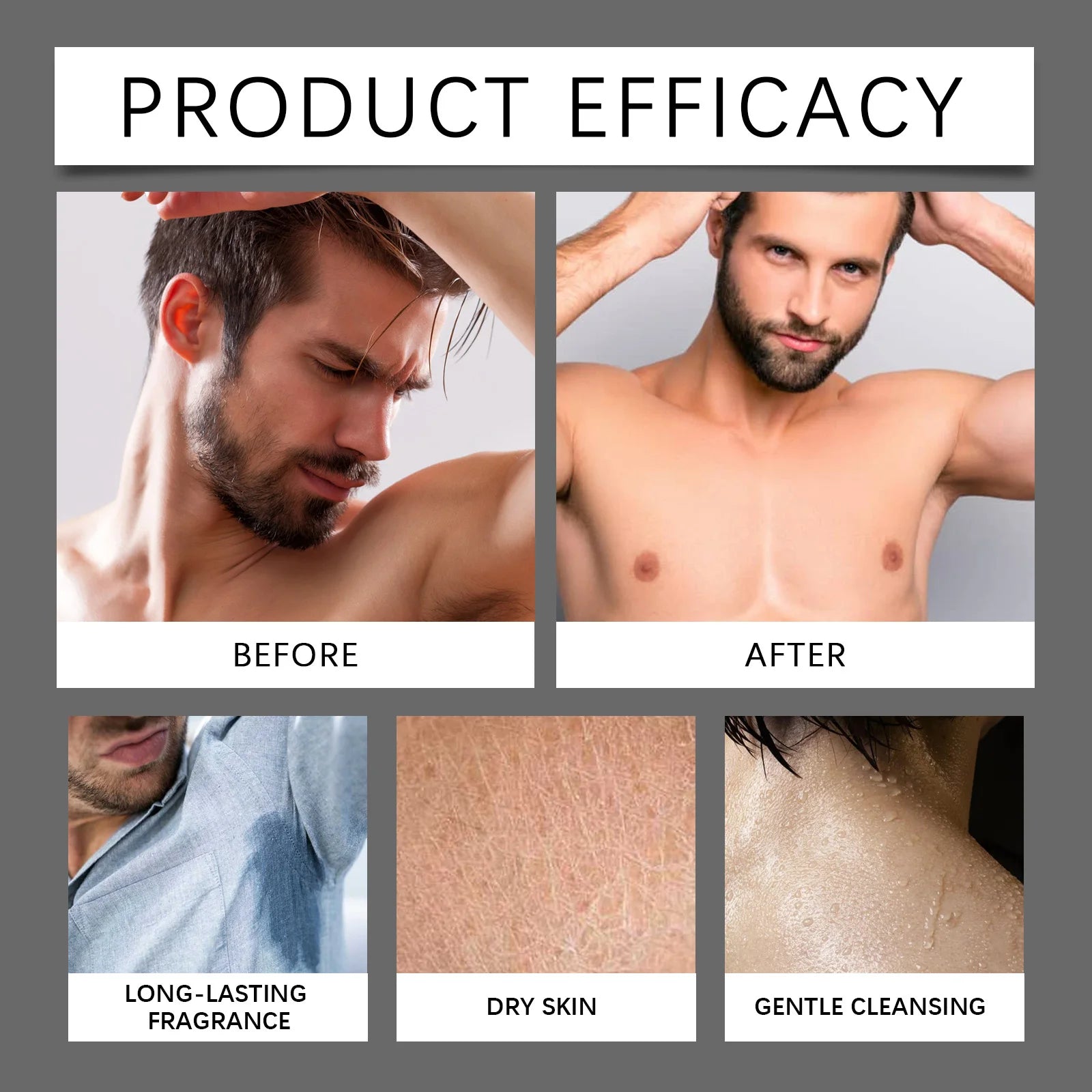 Gel douche nettoyant en profondeur pour hommes, Eucalyptus, noix de coco, parfum rafraîchissant, parfum longue durée, contrôle de l'huile, 100ml