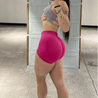 Short de sport pour femme sans couture, taille haute, moulant, pour fitness, entraînement, yoga, course à pied, cyclisme, avec effet push-up