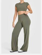 2026 décontracté Fiess jambe droite pour les femmes doux respirant sans gêner Leggings cravates Yoga pantalons de sport à jambes larges