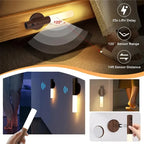 Applique murale magnétique LED Rechargeable avec capteur de mouvement intelligent, veilleuse Portable pour couloir, chambre à coucher, escaliers, armoires de salle de bains, décoration