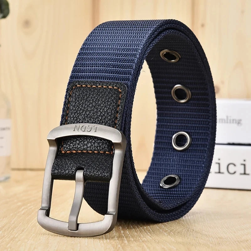 Ceinture en toile à broches pour hommes et femmes, ceinture décontractée, pantalon cargo, jeans, extérieur, escalade, sport, entraînement, environnement, mode