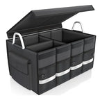 Évaluation de coffre de voiture avec couvercle, stockage de coffre de voiture pliable, stockage d'évaluation de voiture pour SUV, camion, berline