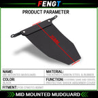 Garde-boue arrière monté au milieu, accessoires de moto pour CFMOTO 800MT MT800 CF800 800 MT, Absorption des chocs, garde-boue