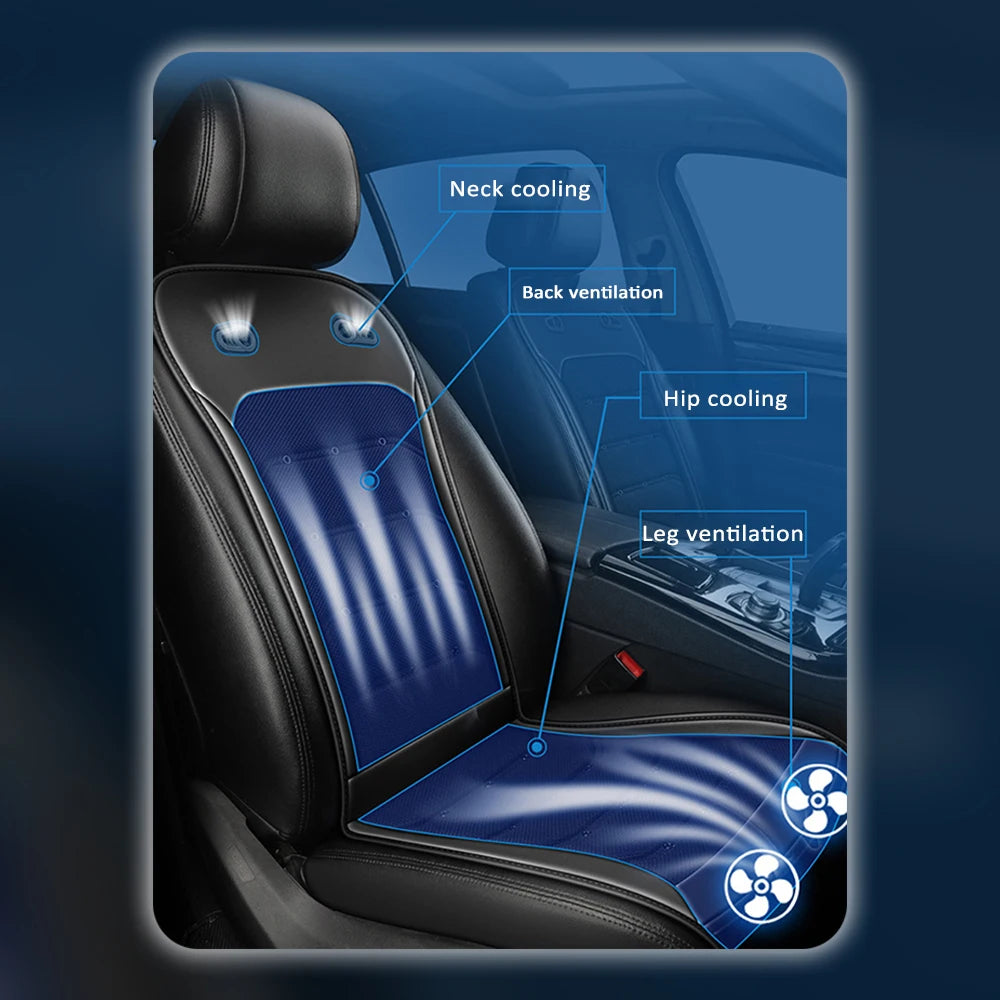 Coussin de siège de voiture refroidissant, housse de siège avant refroidie, coussin de siège ventilé respirant intelligent GérSummer, 12V, 24V