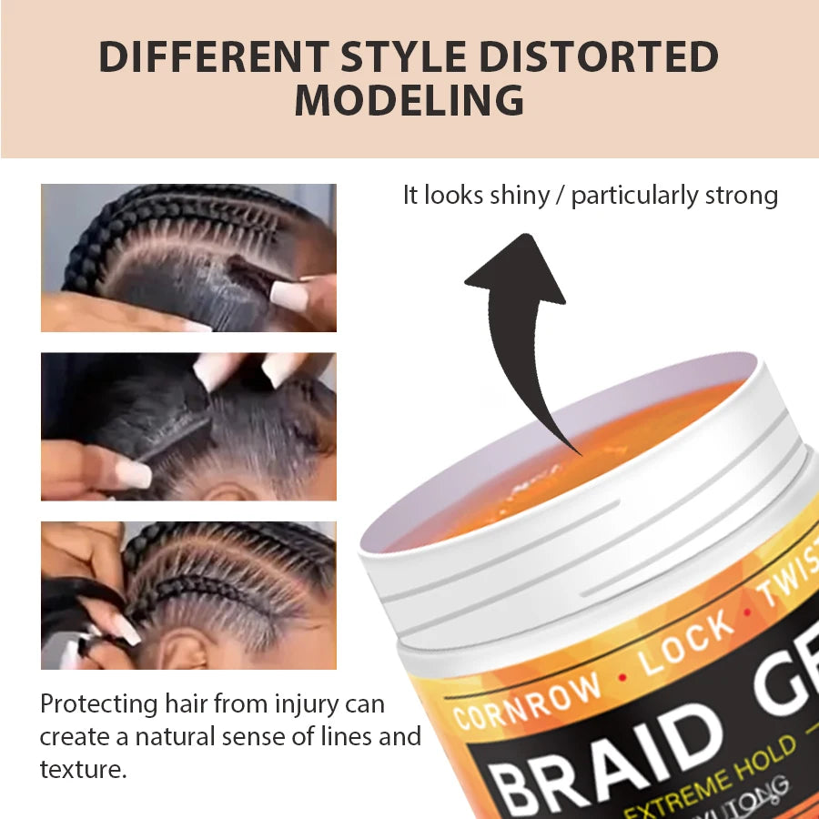 Stylage tressage Gel cire carburateur longue durée forte tenue pommade Anti-frisottis lisse finition des cheveux façonnage contrôle des bords des cheveux
