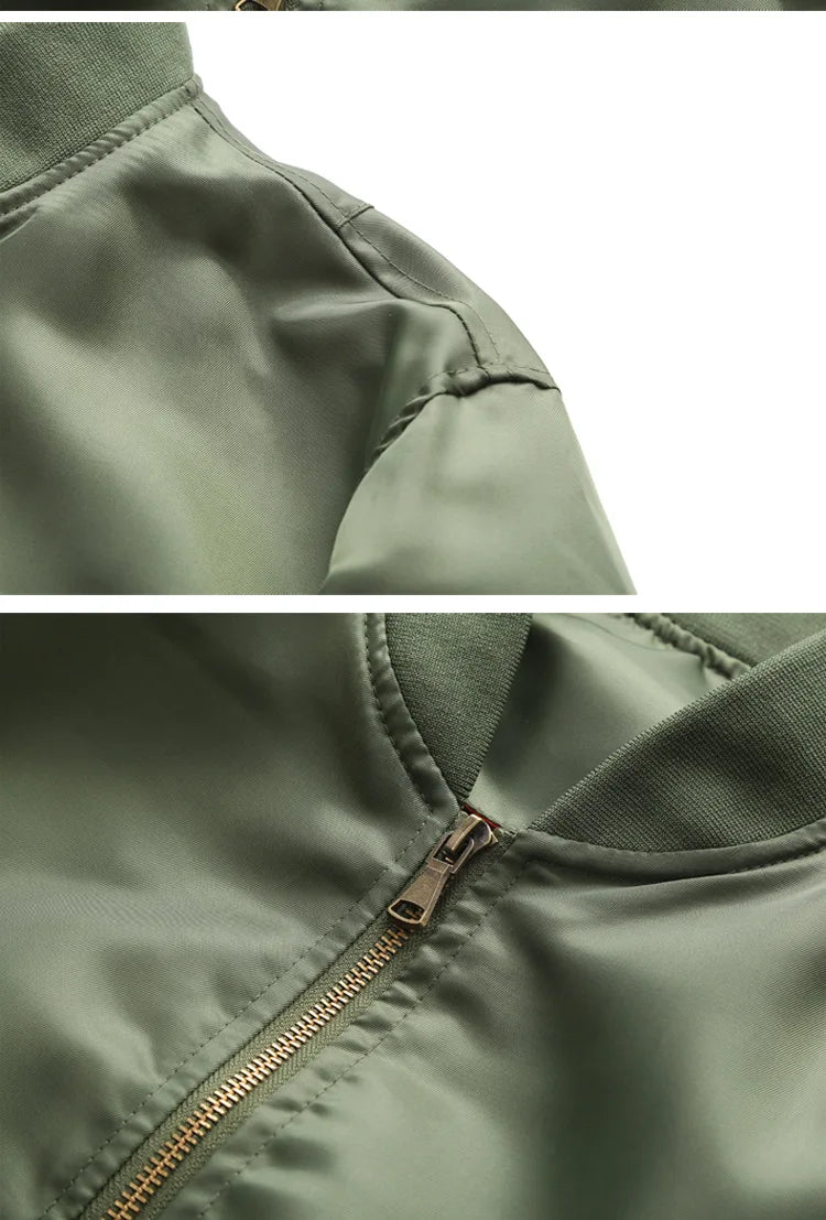 Veste bombardier pour hommes, nouvelle collection printemps-automne 2026, vestes de Baseball pour hommes, vêtements d'extérieur pour pilotes, manteau vert armée, fermeture éclair, uniforme tactique pour hommes