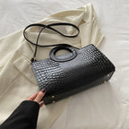 Sacs à main en cuir PU motif Crocodile pour femmes, sac carré vert, marque de mode, sacs à bandoulière, pochettes féminines
