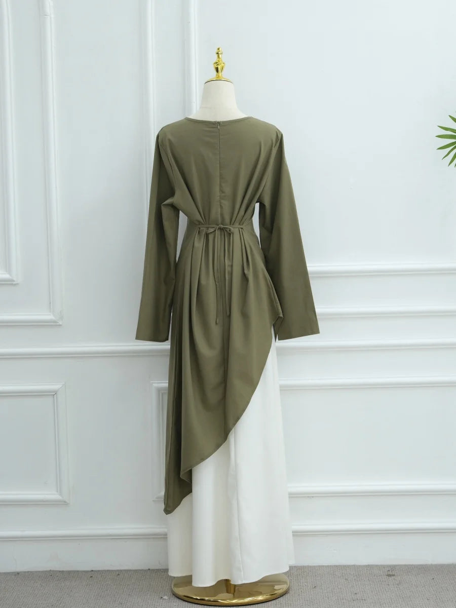 Musulman moyen-orient arabe dubaï Abayas pour femmes haut avec jupe deux pièces ensemble modeste Ramadan caftan Robe Femme vêtements islamiques