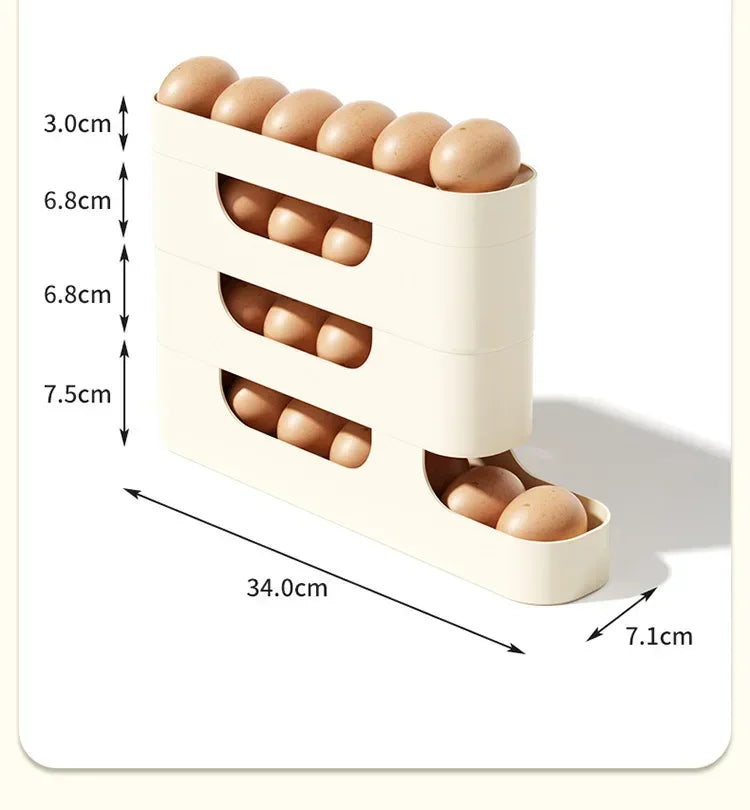 Boîte de rangement d'œufs coulissante à 4 couches, Style échelle, boîte à œufs, réfrigérateur, porte latérale, grande capacité, Machine à rouler les œufs automatique