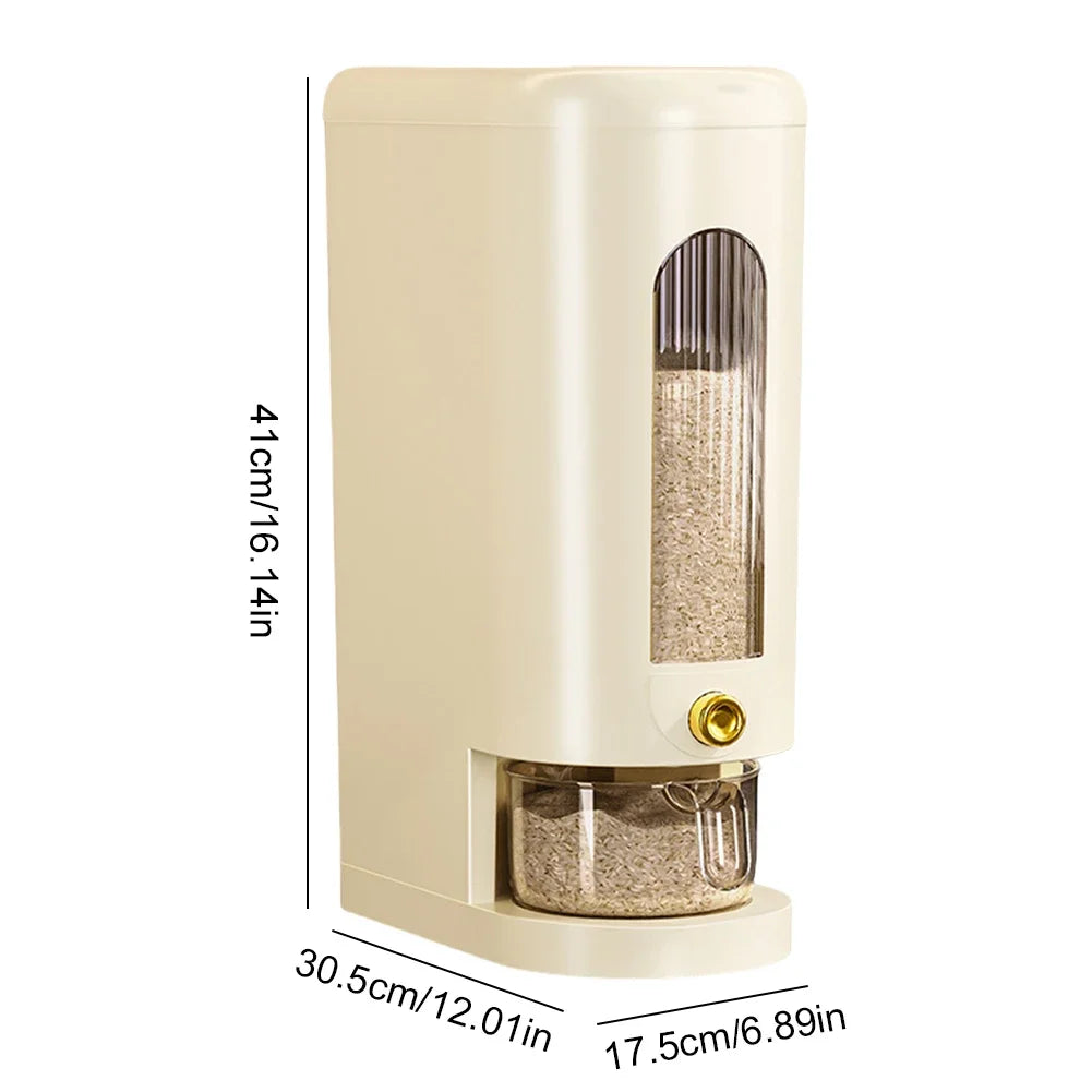 Conteneur de stockage d'aliments secs pour la cuisine à domicile, distributeur d'insecte vert, boîte de rangement de céréales, grande capacité, 5 kg, 10kg, E27