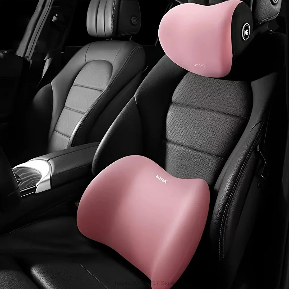 Coussin de siège de voiture ergonomique en mousse à mémoire de forme, adapté à toutes les saisons, appui-tête de voiture confortable, coussin lombaire ou appui-tête ou ensemble