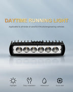 Phare de travail universel pour voiture, budgétaire haute luminosité, automobile tout-terrain, conduite de camion, feux de sauna antibrouillard, lampe de conduite DRL, 18W, 6 LED, 12V