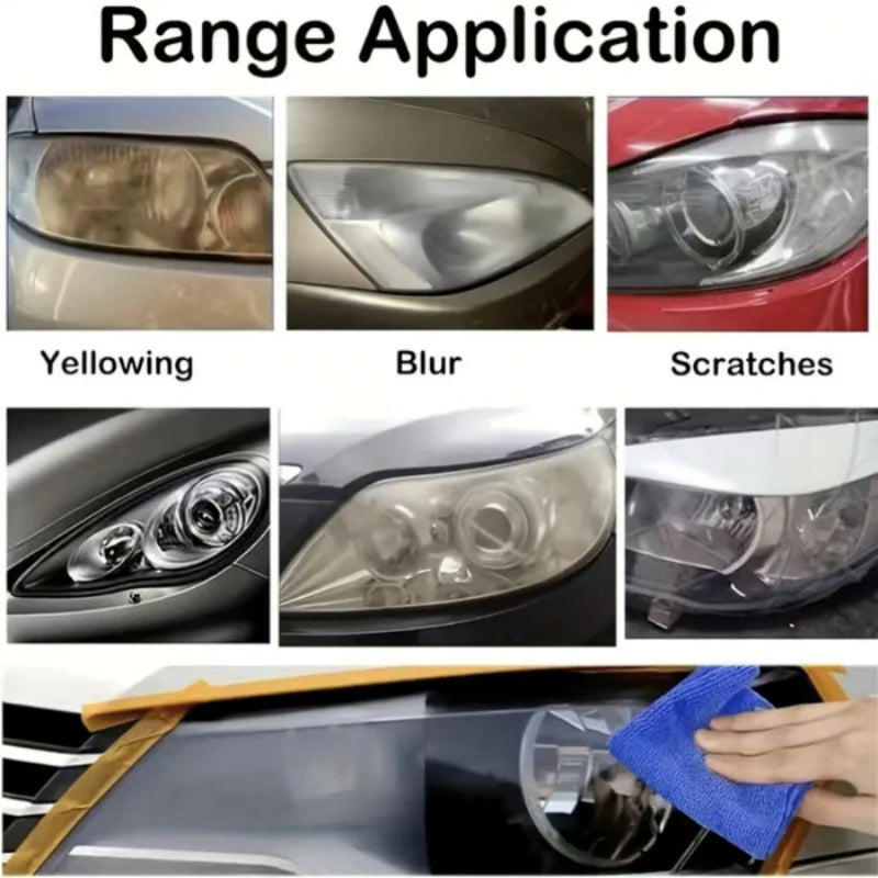 Restauration professionnelle des phares de voiture : élimine le jaunissement, l'oxydation et le brouillard – Nettoyage et entretien des feux avant et arrière automobiles