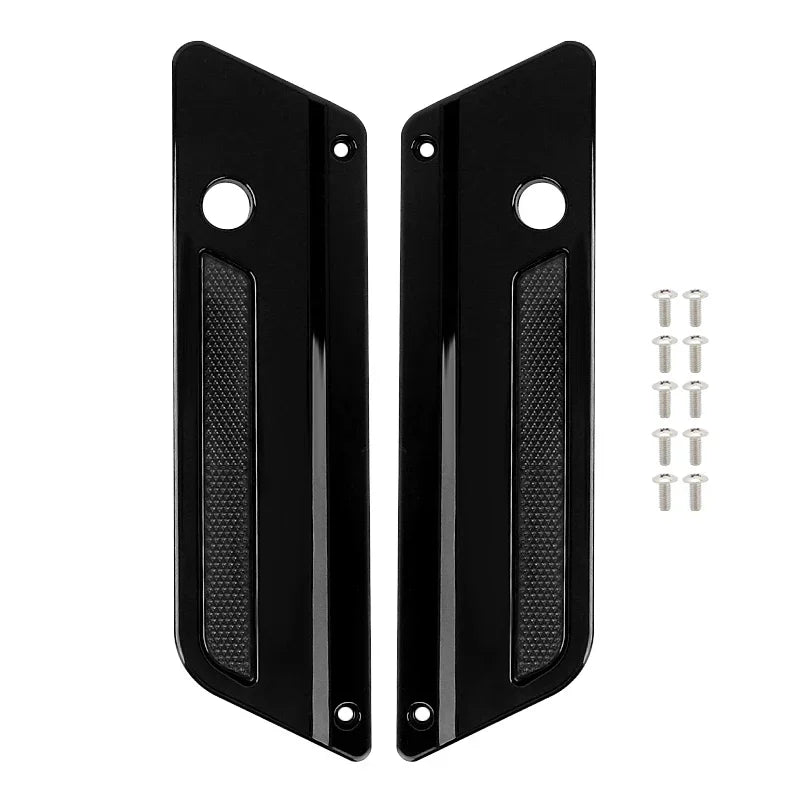 Couvercles de loquet de sacoche de moto noirs, accessoires pour Harley Touring Electra Street Glide Road King FLH FLT FLHR FLTR 93-13