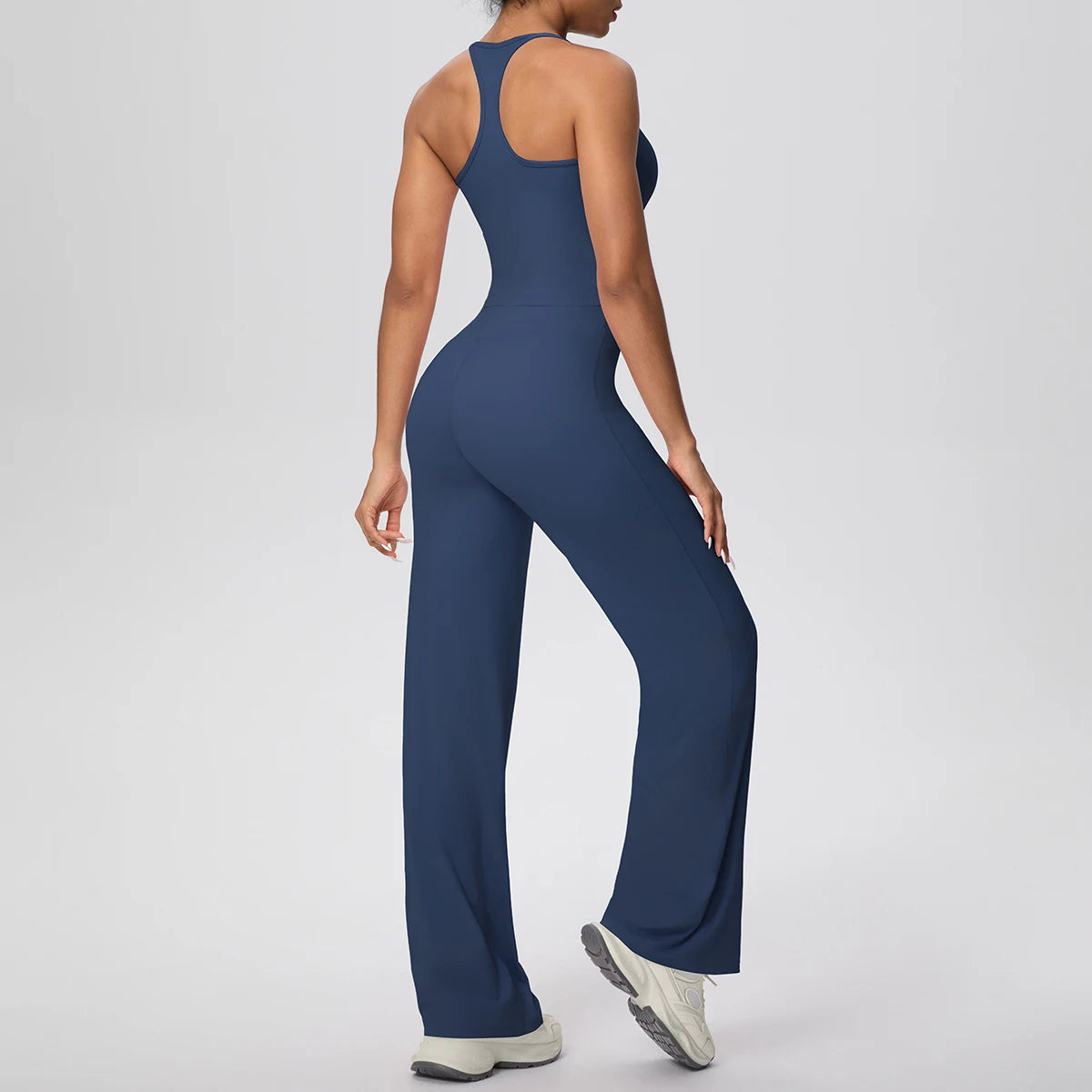 Ensemble de sport et Yoga pour femmes, 2 pièces, couleur unie, Slim, décontracté, gilet en forme de I avec coussinet de poitrine, séchage rapide, taille haute, pleine longueur
