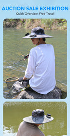 Chapeau solaire à double ventilateur à large bord, pour Camping en plein air, pêche, Anti-UV, pour hommes, escalade, Protection solaire, chapeau de pêcheur