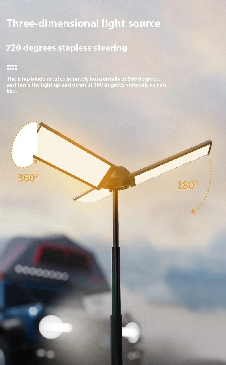 Lanterne de Camping télescopique 8000mAh, lampes de poche étanches rechargeables, lampe de Camping à intensité variable, lumière d'urgence pour Camping et randonnée
