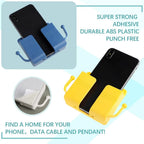 Support mural adhésif pour téléphone avec crochets, boîte de rangement pour téléphone portable, télécommande, boîte de rangement pour chambre à coucher, outils de cuisine