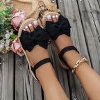 Femmes sandales 2026 nouveau été sandales légères mode plage pantoufles décontractées en plein air nœud papillon chaussures plates maison plate-forme sandales