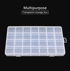 Boîte à bijoux rectangulaire en plastique à 28 grilles, compartiment de rangement, étui à bijoux, boucles d'oreilles, perles, présentoir artisanal, conteneur organisateur, nouveau
