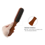 Manche en bois poils de sanglier barbe brosse outil de rasage brosse à cheveux en bois courbé hommes barbe rasage brosse coiffeur moustache brosses