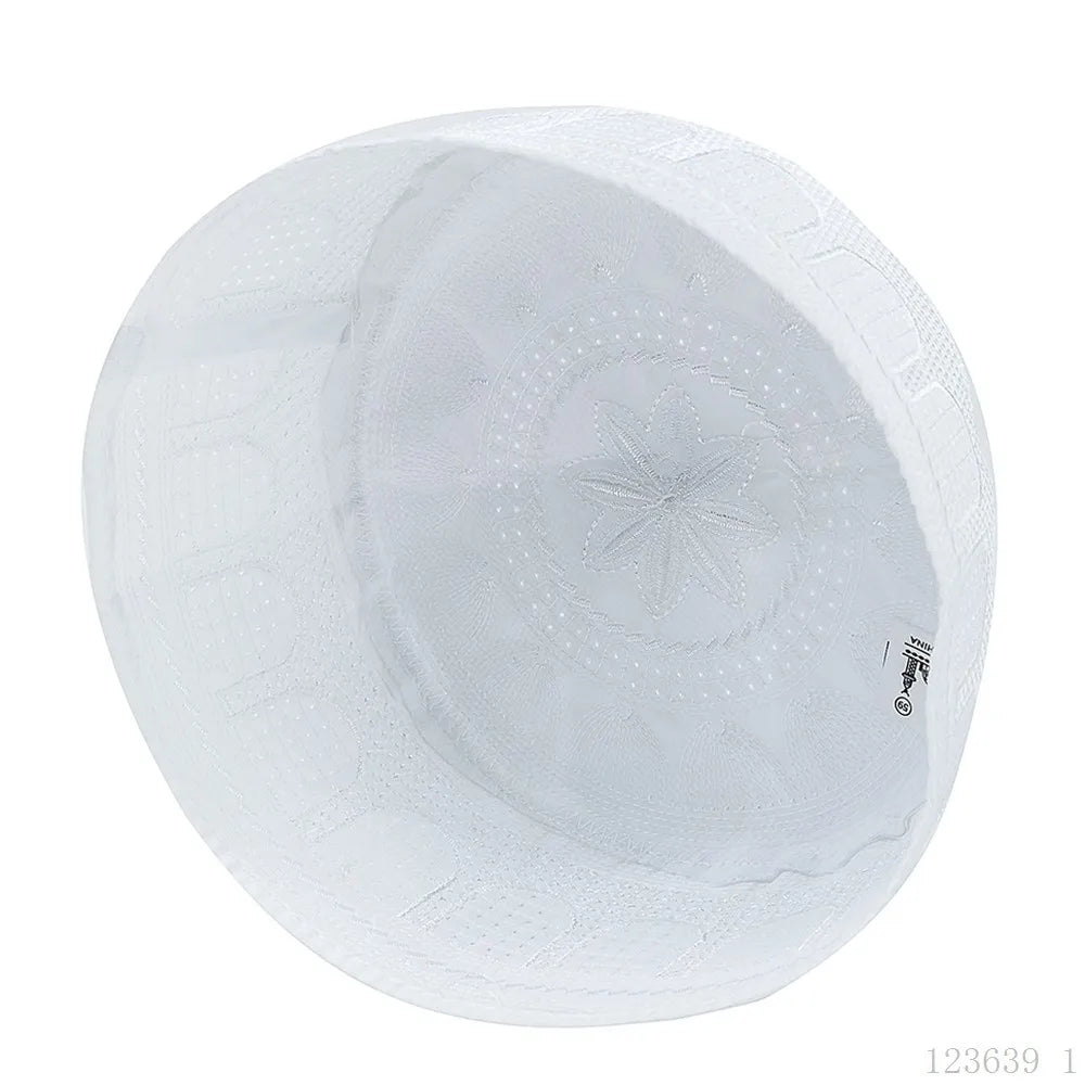 Coton broderie hommes musulmans casquettes de prière loisirs arabie saoudite chapeau islamique hommes foulard Topkippot Turban Islam casquette juive