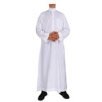 Hommes décontracté caftan ample musulman Thobe Jubba Dishdasha Thawb Robe islamique Abaya arabe couleur unie Robe