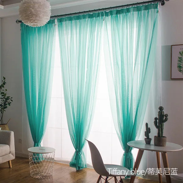Rideaux de fenêtre en tulle rose Tyys Perconsidering, 1 côté, décoration romantique pour la maison, salon, seulement le criblage de fenêtre