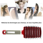 Brosse à cheveux peigne de Massage du cuir chevelu brosse à cheveux poils de sanglier en Nylon femmes humide bouclés démêlant brosse à cheveux Salon de coiffure outil de coiffure