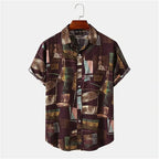 Chemise Vintage à manches courtes pour hommes, haut décontracté, mode hawaïenne, vêtements d'été, ample, respirant, simple boutonnage, 2026