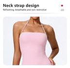 Nouvelle combinaison de yoga sans manches pour femme, salopette évasée de sport à dos nu pour la gym, tenue de sport pour femme