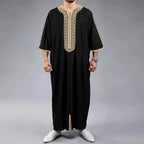 Nouvelle robe islamique musulmane pour hommes, thobe à manches longues, broderie classique, robe de style ethnique arabe, robe décontractée formelle pour hommes, robe de prière