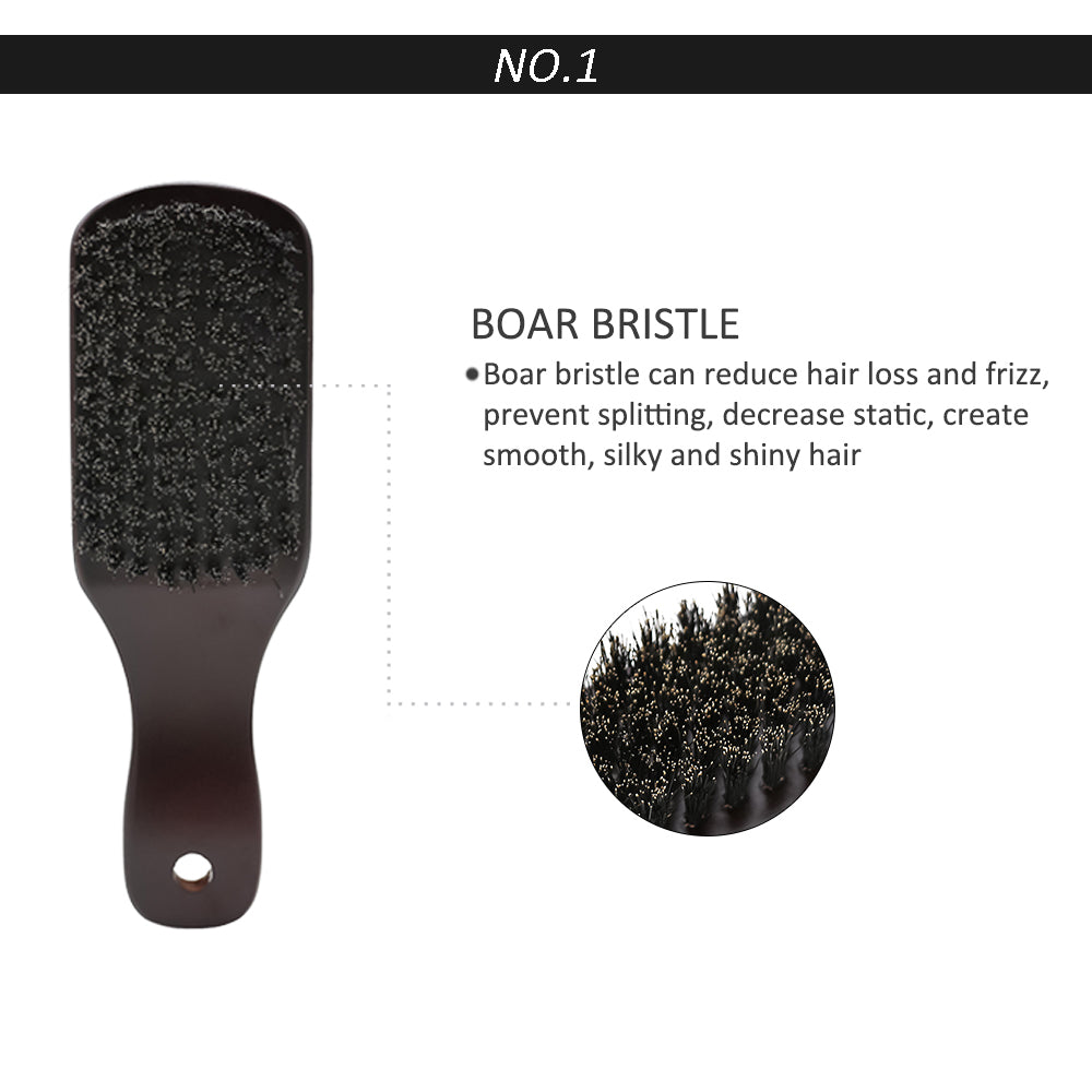 Manche en bois poils de sanglier barbe brosse outil de rasage brosse à cheveux en bois courbé hommes barbe rasage brosse coiffeur moustache brosses