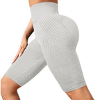 Short de Yoga taille haute sans couture pour femmes, tricoté, Slim, pour entraînement, course à pied, Leggings esthétiques linéaires, extensible, levage des hanches