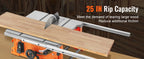 SucceBuy Scie de table 10 pouces 8 A 25 pouces Capacité d'éclat maximale 40 T Lame compacte portable pour le chantier de travail, le bricolage du bois, la fabrication de meubles