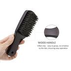 Manche en bois poils de sanglier barbe brosse outil de rasage brosse à cheveux en bois courbé hommes barbe rasage brosse coiffeur moustache brosses