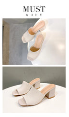 Sandales de Luxe Décontractées et Souples à Talons Hauts pour Femme, Mules Noires, Pantoufles d'Été, Chaussures d'Extérieur, Parka Ouverte, Taille 42