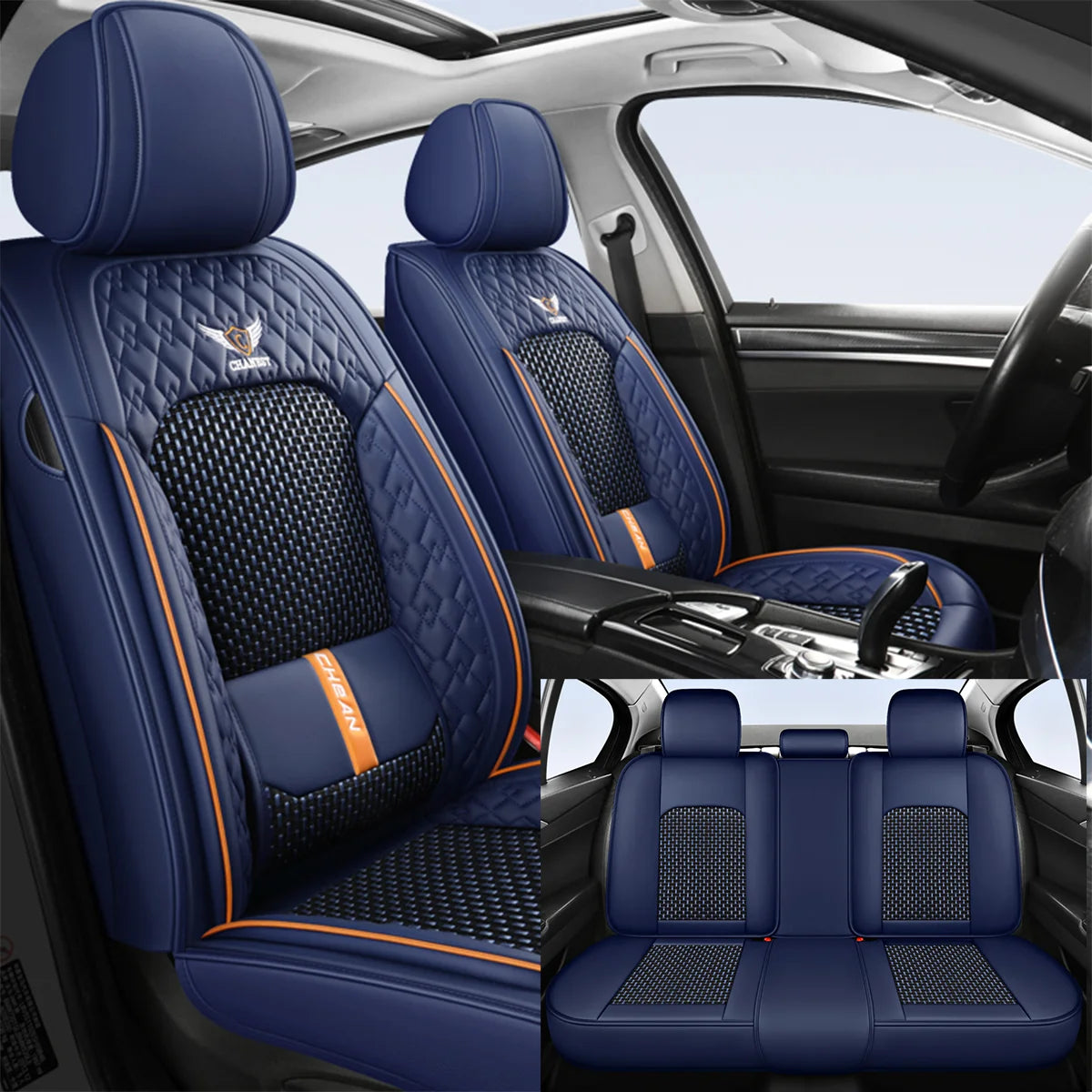 Coussin de siège auto ergonomique – Cuir Nappa et soie glacée, éponge haute résilience, confort toutes saisons pour la plupart des véhicules