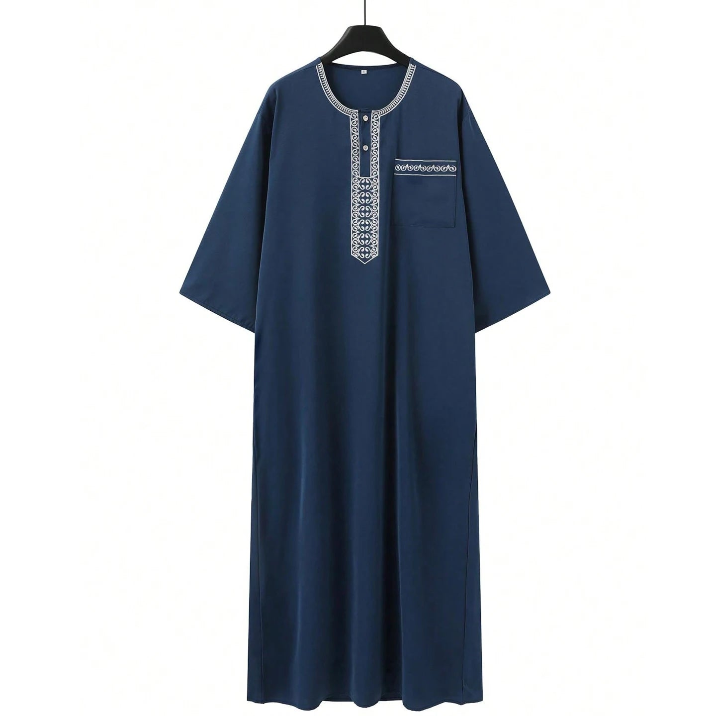 Nouvelle robe islamique musulmane pour hommes, thobe à manches longues, broderie classique, robe de style ethnique arabe, robe décontractée formelle pour hommes, robe de prière