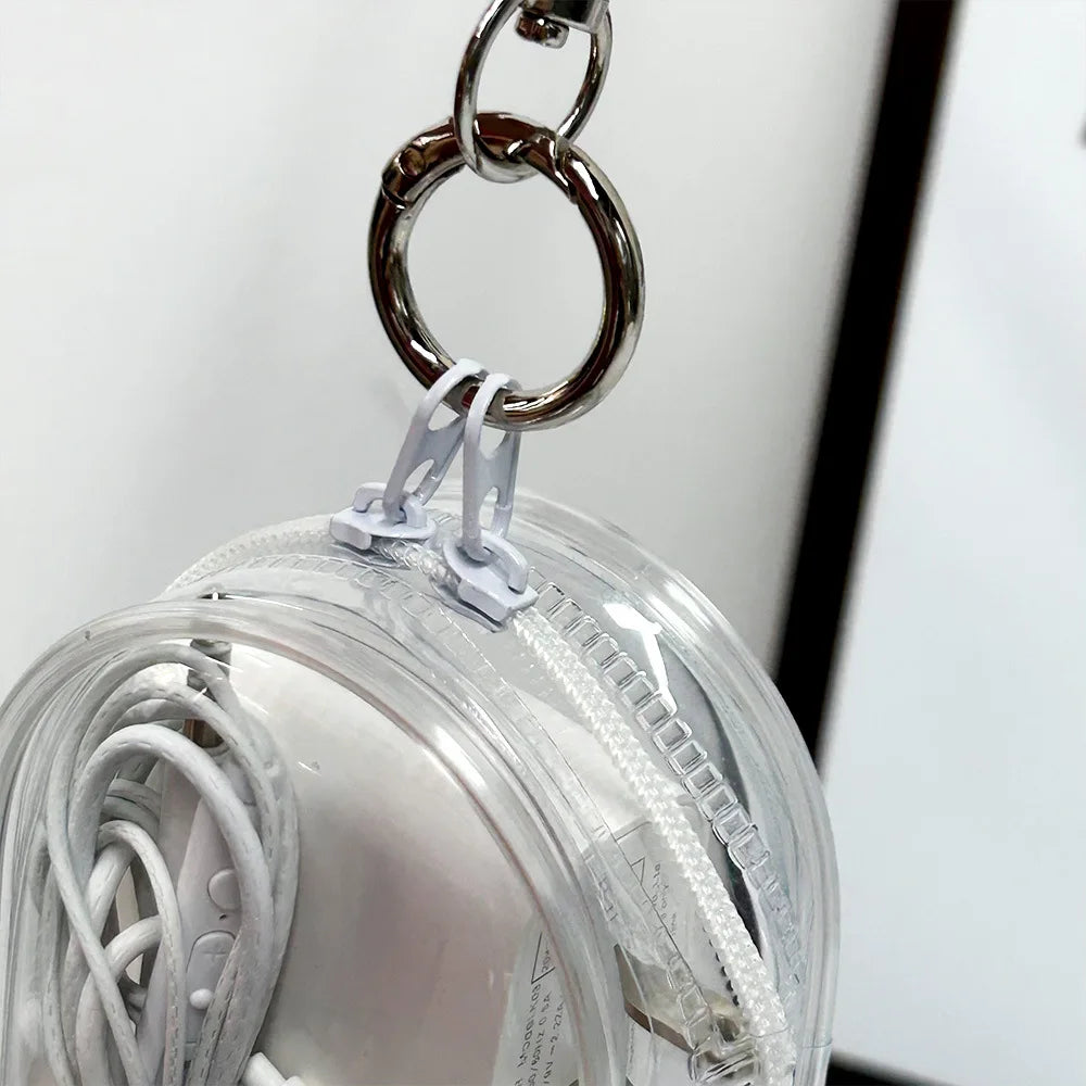 Mini sac de rangement Portable à fermeture éclair transparente, porte-clés poupée de dessin animé, jouet pour enfants, boîte mystère, organisateur pour écouteurs, chargeur, sac cadeau
