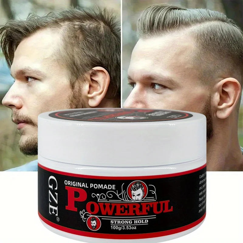 Pommade pour hommes GZE : tenue et brillance longue durée, contrôle des frisottis, gel capillaire hydratant. Cire coiffante d'aspect naturel pour dattes et travaux