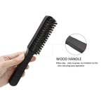 Manche en bois poils de sanglier barbe brosse outil de rasage brosse à cheveux en bois courbé hommes barbe rasage brosse coiffeur moustache brosses
